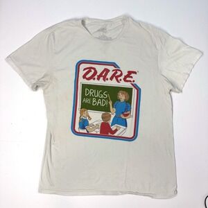 Vintage D.A.R.E. T-Shirt Mens‎ Size L To Keep Kids Off Drugs Graphic Tee